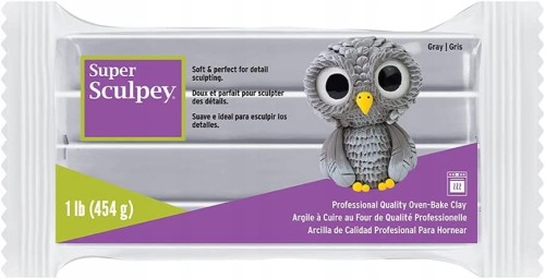 SUPER SCULPEY GLINA DO RZEŹBIENIA 454g GRAY SZARA