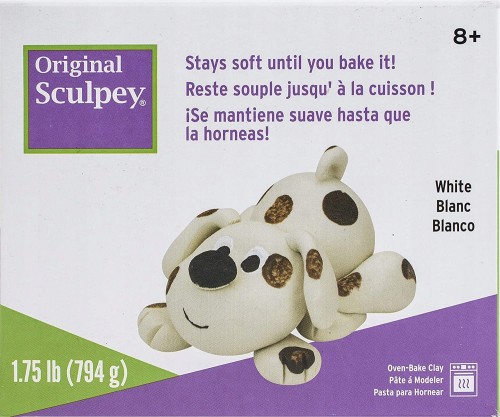 SUPER SCULPEY CLAY GLINA DO RZEŹBIENIA BIALA 795G