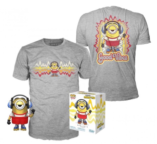 MINIONS - POP N° 902 Roller Skating Stuart METALLIC SE + T-Shirt - M