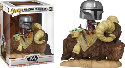 THE MANDALORIAN - POP Deluxe N° 416 - Mando on Bantha w/ Child