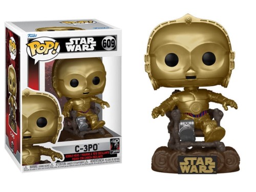 Funko Pop! STAR WARS 6 609 C3PO on Chair "40TH ANNIVERSARY"