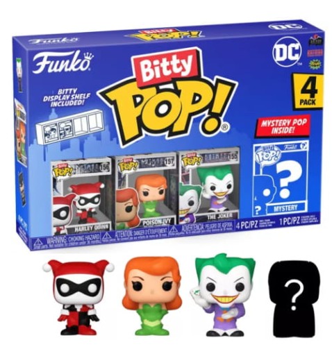 DC Funko Pop! Bitty 4 Pack 2.5cm Harley Quinn Joker Poison Ivy