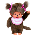 MONCHHICHI - Girl Pink & White Bib - Pluszak 20cm