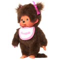 MONCHHICHI - Girl Pink & White Bib - Pluszak 20cm