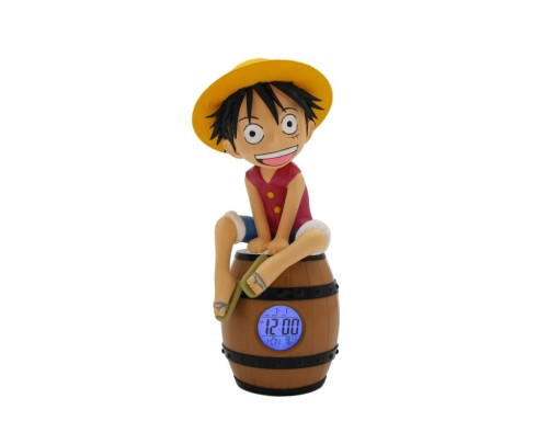 Zegar budzik LED z Luffym z One Piece na beczce - 17,78 cm