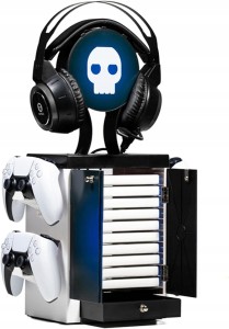NUMSKULL PS5 LOGO STOJAK PODSTAWKA 4 PADY 10 GIER 1 HEADSET Gaming Locker
