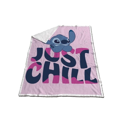 LILO & STITCH - Sherpa koc 120x150cm - Stitch Just Chill
