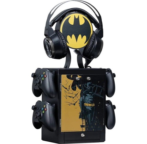 BATMAN PS5 XBOX NINTENDO LOGO STOJAK PODSTAWKA 4 PADY GRY HEADSET LOCKER DC COMICS