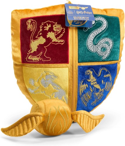 Poduszka Harry Potter z Pluszową Figurką Herb Quidditcha i Złoty Znicz