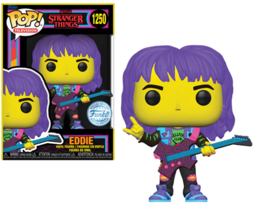 Funko Pop! STRANGER THINGS S4 TV 1250 Eddie with Guitar (BLKLT)