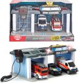DICKIE TOYS BAZA CENTRUM RATUNKOWE SOS STACJA Z EFEKTAMI I AUTAMI