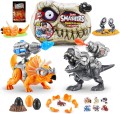 Smashers Dino Island T-Rex Battles ZURU, Blue Triceratops, 50+ Surprises Boys Collectible Dinosaur T-Rex Triceratops