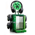 Minecraft PS5 XBOX NINTENDO LOGO STOJAK PODSTAWKA 4 PADY GRY HEADSET LOCKER