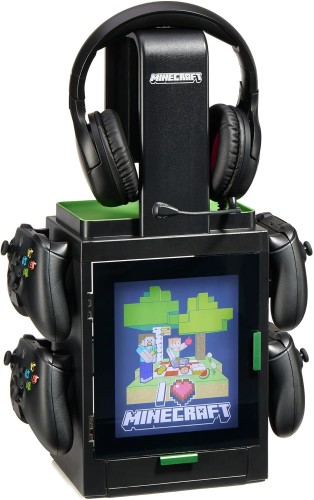 Minecraft PS5 XBOX NINTENDO LOGO STOJAK PODSTAWKA 4 PADY GRY HEADSET LOCKER