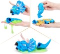 Smashers Dino Island T-Rex Battles ZURU, Blue Triceratops, 50+ Surprises Boys Collectible Dinosaur T-Rex Triceratops