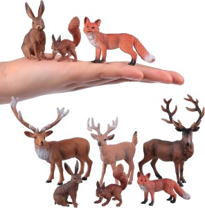 FIGURKI ZWIERZETA 6 SZTUK REALISTYCZNE LEŚNE EDUKACYJNE ZABAWKI