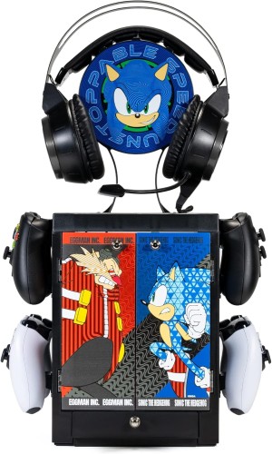 Sonic The Hedgehog PS5 XBOX NINTENDO LOGO STOJAK PODSTAWKA 4 PADY GRY HEADSET LOCKER