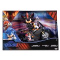 SONIC 3 THE HEDGEHOG FIGURKA SHADOW + CZARNY MOTOCYKL ZESTAW RUCHOME KOŁA