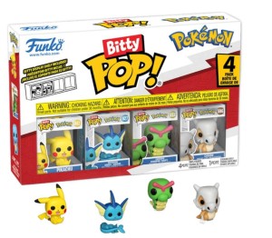 Funko Pop! POKEMON Bitty 4 Pack 2.5cm Pikachu Vaporeon Caterpie Cubone