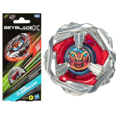 BEYBLADE X BĄCZEK POJEDYNCZY WIRUJĄCY DYSK SPINNER STEEL SAMURAI 4-80T