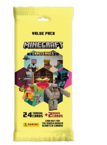 MINECRAFT – Panini: Saszetka z 26 Kartami Kolekcjonerskimi