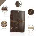 PAMIĘTNIK SKÓRZANY NOTES PODRÓŻNIKA RETRO DZIENNIK 10x15 VINTAGE BRĄZOWY