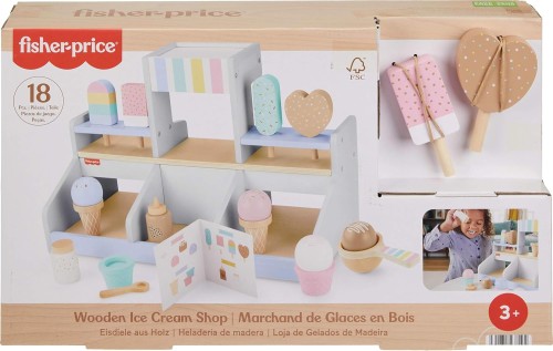 Fisher-Price Drewniana lodziarnia Zestaw z 18 elementami HXV21 sklep z lodami