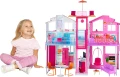 BARBIE DLY32 Piętrowy domek dla lalek z rozkładanym parasolem DLY32