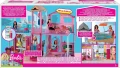 BARBIE DLY32 Piętrowy domek dla lalek z rozkładanym parasolem DLY32