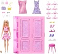 Barbie Szafa Marzeń + Lalka ubranka i akcesoria Garderoba Zestaw HXD58