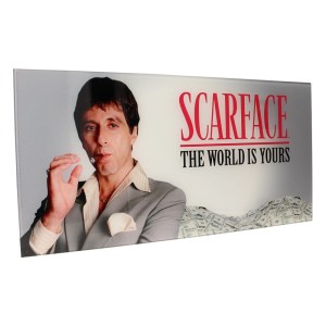 Scarface Plakat Szklany „The World Is Yours” (Szare Tło) 60 x 30 cm Glass Poster
