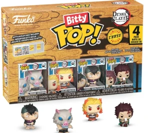 Funko Pop! DEMON SLAYER Bitty Pop 4 Pack 2.5cm Inosuke Tanjiro Rengoku Genja