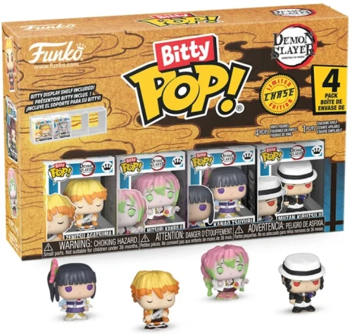 Funko Pop! DEMON SLAYER Bitty 4 Pack 2.5cm Zenitsu Mitsuri Muzan Kanao