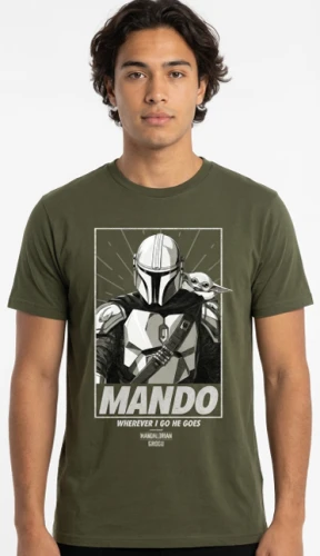 MANDALORIAN & GROGU - Wherever i go he goes - T-Shirt (M)