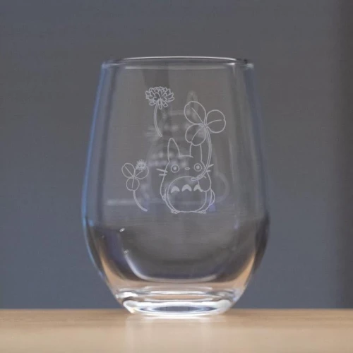 MY NEIGHBOR TOTORO - Totoro & White clover - Engraved glass 325ml