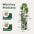 Bamworld Kwietnik 6-Poziomowy Metalowy Stojak na Kwiaty Czarny