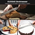 Nóż do chleba KUOGAS z ząbkowanym ostrzem ze stali nierdzewnej 26cm drewno