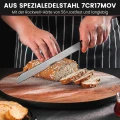Nóż do chleba KUOGAS z ząbkowanym ostrzem ze stali nierdzewnej 26cm drewno