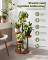 Bamworld narożny stojak na rośliny 4-półkowy metalowo-drewniany ogród